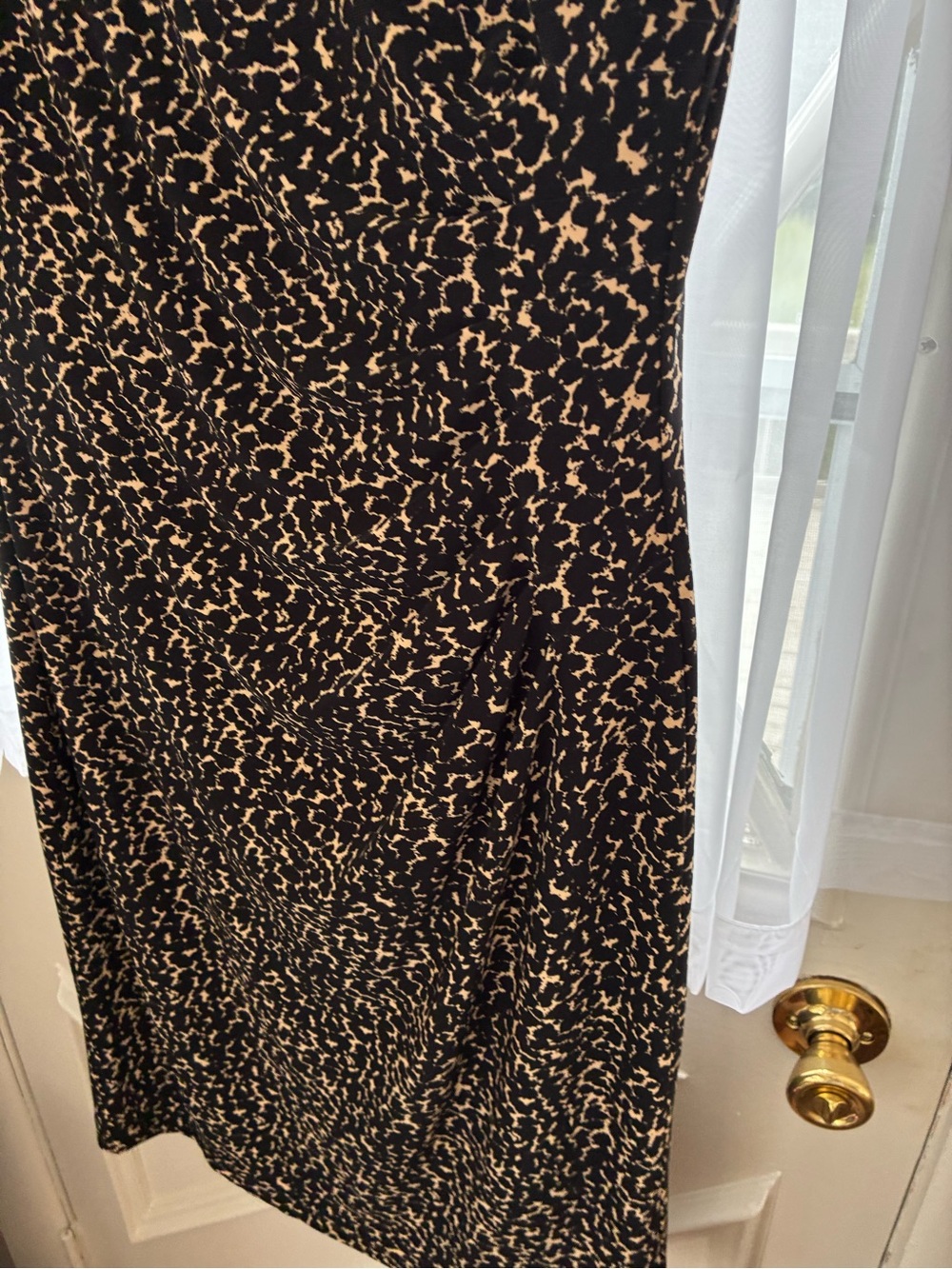 Ralph Lauren Black and Cream Long-Sleeve Knit Dress
